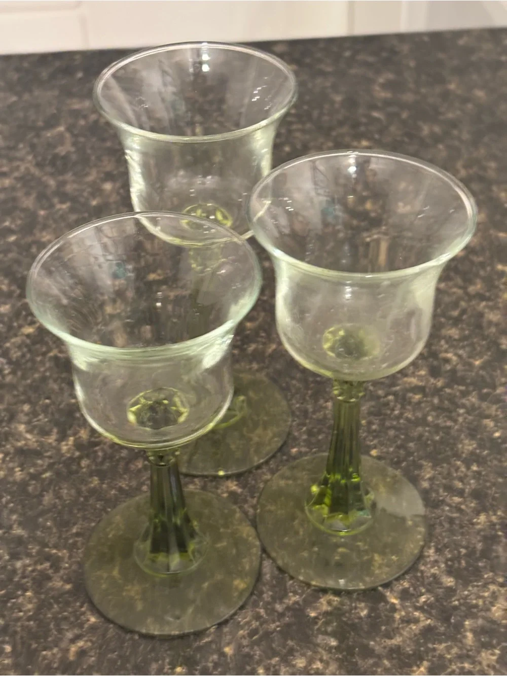 PartyLite Olive Green Glass Votive Vases (Set of 3)